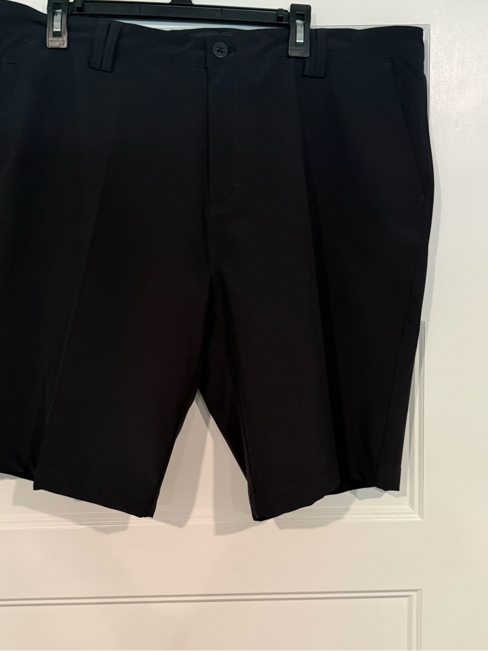 Men's Black Flat-Front Performance Shorts